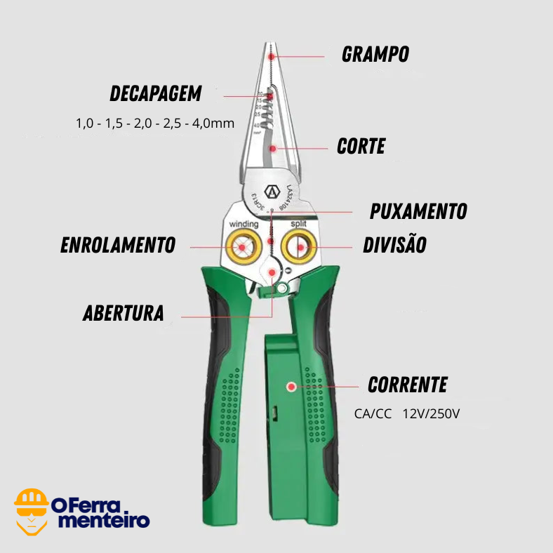 Alicate Multifuncional 8 em 1